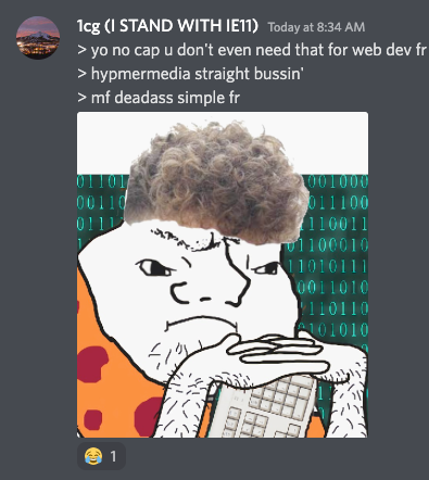 Grug with broccoli hair: hypermedia straight bussin